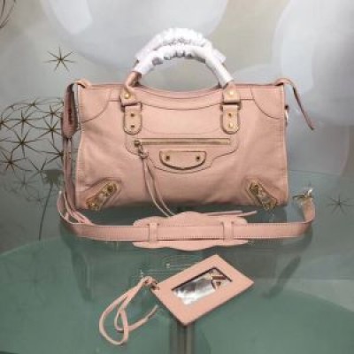 Balenciaga Classic City Shoulder Bag Edged Goatskin In Cherry