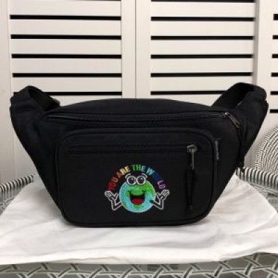 Balenciaga EXplorer Beltpack Logo Embroidered Nylon In Black