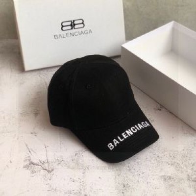 Balenciaga Embroidered Cap Cotton In BlackWhite