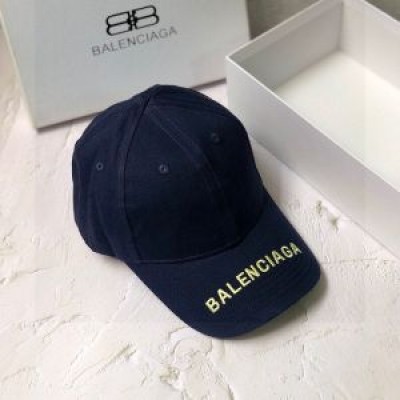 Balenciaga Embroidered Cap Cotton In Navy BlueYellow