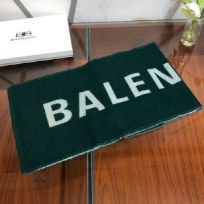 Balenciaga Logo Scarf Cashmere In Green