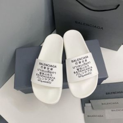 Balenciaga Pool Slides Multi Logo UniseX In White