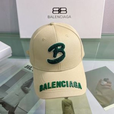 Balenciaga Single B Cap Cotton Drill In Khaki