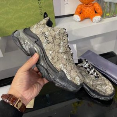Balenciaga Triple S Sneakers GG Supreme Clear Sole UniseX In BeigeBlack