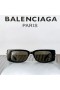 Balenciaga BB0096 Dynasty Rectangle Sunglasses In Black