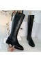 Balenciaga BB Knee Ankle Boots Calfskin Women In Black