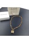 Balenciaga B Chain Lock Thin Necklace In Gold