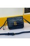 Balenciaga B Crossbody Bag Crocodile Embossed Leather In Navy Blue