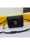 Balenciaga B Crossbody Bag Lizard Embossed Leather In Black