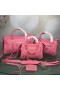 Balenciaga Classic City Shoulder Bag Edged Goatskin In Pink