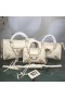 Balenciaga Classic City Shoulder Bag Edged Goatskin In White