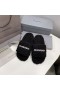 Balenciaga Furry Slides Shearling UniseX In Black