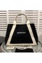 Balenciaga Large Navy Cabas Canvas In BlackWhite