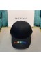 Balenciaga Logo Embroidered Cap Cotton In BlackRainbow