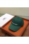 Balenciaga Logo Embroidered Cap Cotton In GreenWhite