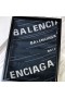 Balenciaga Logo Printted Scarf In Navy Blue