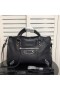 Balenciaga Medium Classic City Shoulder Bag Goatskin In BlackSilver