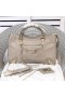 Balenciaga Medium Classic City Shoulder Bag Metallic Edge Goatskin In Apricot