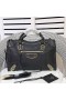Balenciaga Medium Classic City Shoulder Bag Metallic Edge Goatskin In Black