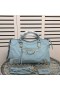 Balenciaga Medium Classic City Shoulder Bag Metallic Edge Goatskin In Blue