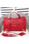 Balenciaga Medium Classic City Shoulder Bag Metallic Edge Goatskin In Red