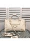 Balenciaga Medium Classic City Shoulder Bag Metallic Edge Goatskin In White