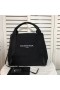 Balenciaga Medium Navy Cabas Canvas In Black