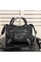 Balenciaga Mini Classic City Shoulder Bag Goatskin In BlackSilver