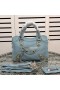 Balenciaga Mini Classic City Shoulder Bag Metallic Edge Goatskin In Blue