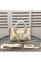 Balenciaga Mini Classic City Shoulder Bag Metallic Edge Goatskin In White