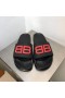 Balenciaga Pool Slides BB Logo UniseX In BlackRed