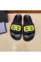 Balenciaga Pool Slides BB Logo UniseX In BlackYellow