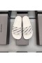 Balenciaga Pool Slides Logo Striped UniseX In White