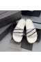 Balenciaga Pool Slides Monogram Striped UniseX In White