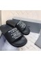 Balenciaga Pool Slides Multi Logo UniseX In Black