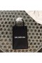 Balenciaga Shopping Phone Holder Calfskin In Black