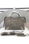 Balenciaga Small Classic City Shoulder Bag Metallic Edge Goatskin In Gray