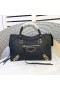 Balenciaga Small Classic City Shoulder Bag Metallic Edge Goatskin In Navy Blue