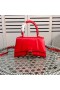 Balenciaga Small Hourglass Handbag Calfskin In Red
