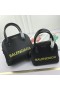 Balenciaga Ville Handbag Grained Leather In BlackYellow