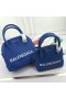 Balenciaga Ville Handbag Grained Leather In Blue