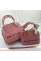 Balenciaga Ville Handbag Grained Leather In Pink