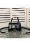 Balenciaga XS Hourglass Handbag Calfskin In Black