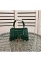 Balenciaga XS Hourglass Handbag Crocodile Embossed Leather In Green