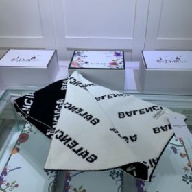 Balenciaga Allover Logo Scarf In Black