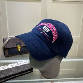 Balenciaga BB Embroidered Cotton Cap In Blue