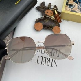 Balenciaga BL2001 Invisible Square Sunglasses In Coffee