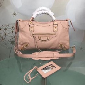 Balenciaga Classic City Shoulder Bag Edged Goatskin In Cherry