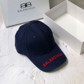 Balenciaga Embroidered Cap Cotton In Navy BlueRed