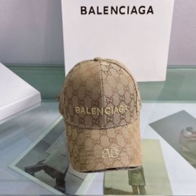 Balenciaga Hacker Allover Logo Macro Cap In Khaki